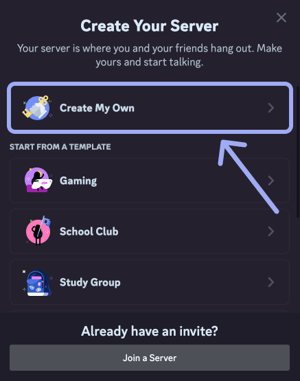 Create a discord Server